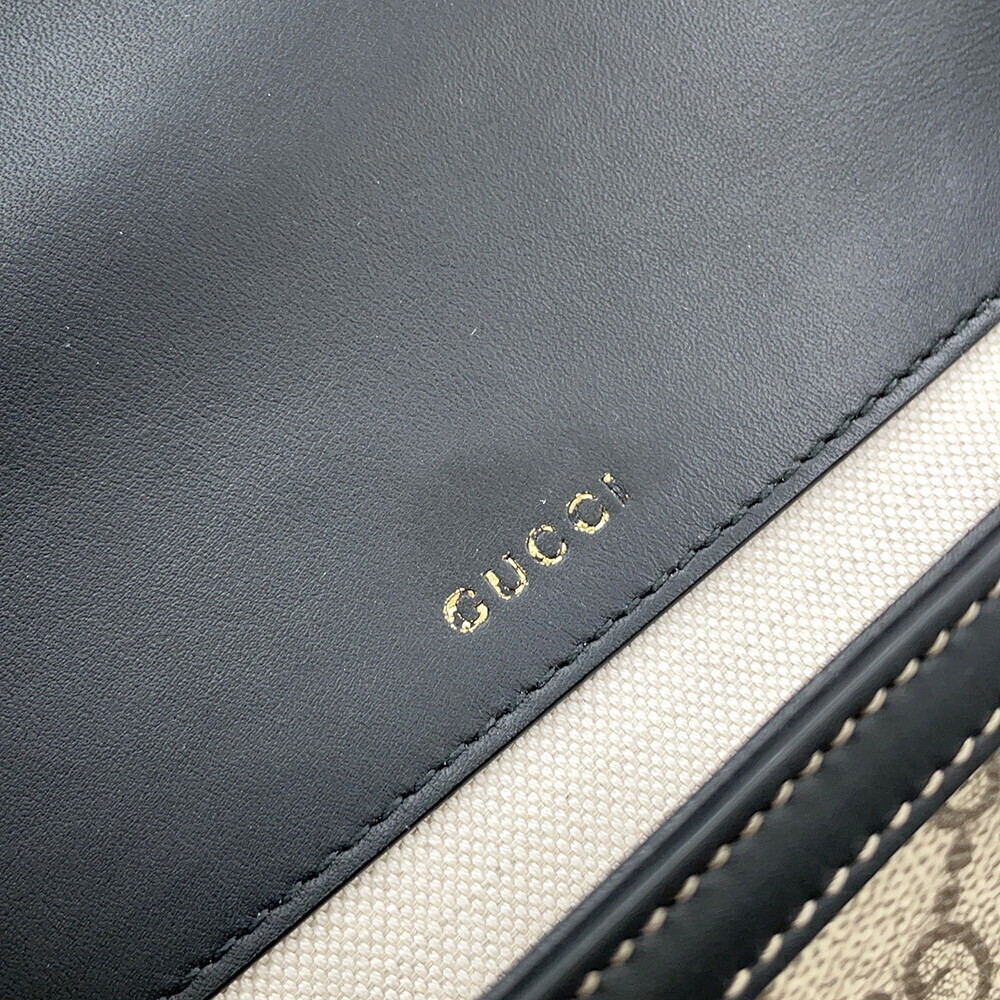 Gucci Soft Bag GG Shoulder Supreme Black Horsebit - Picture 9 of 12